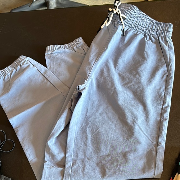 Powder Blue Relaxed Fit Joggers with Elastic Waistband - Picture 1 of 7
